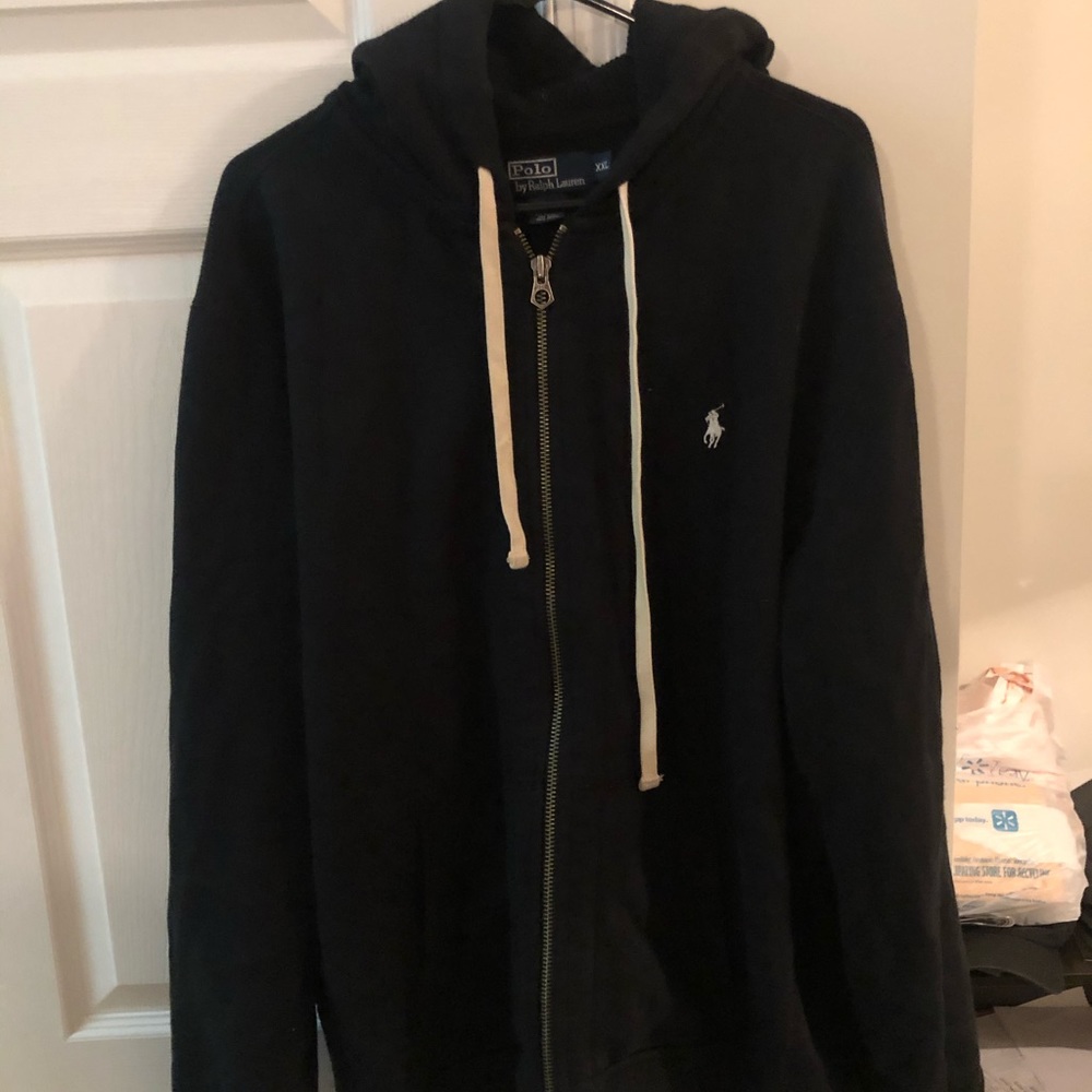 Men’s Polo Hoodie Size XXL Black/White